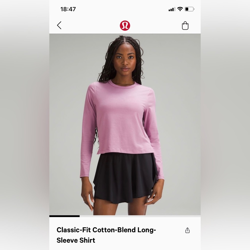 Lululemon Classic fit Cotton blend Longsleeve